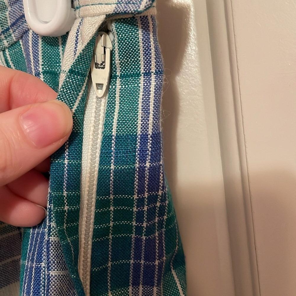 Vintage Country Sophisticates Petite by Pendleton Plaid Green and White Skirt - Picture 7 of 8